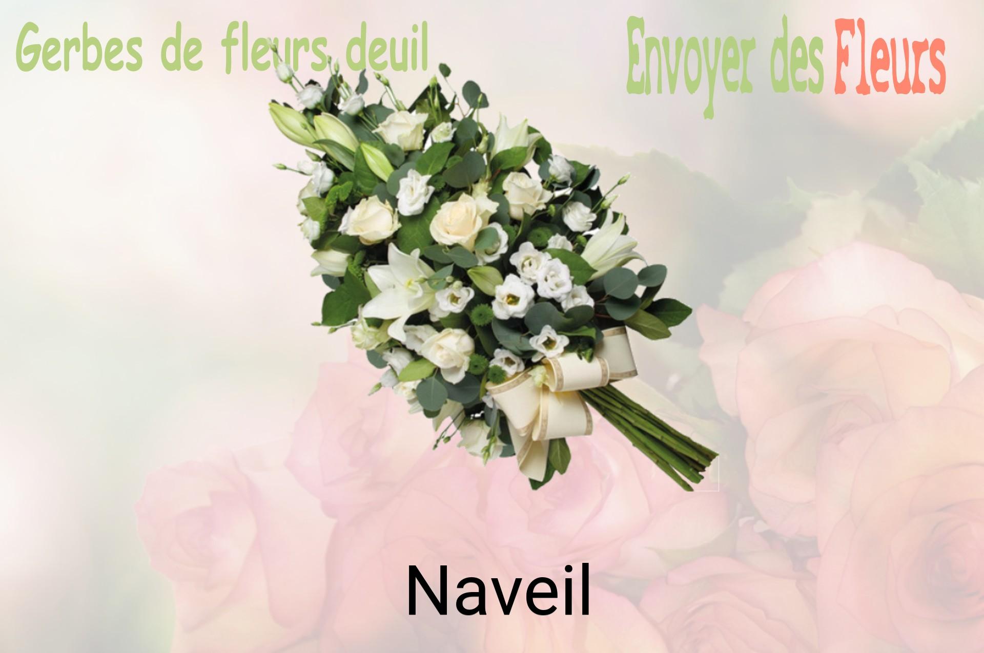 Gerbe de fleurs de deuil livrée à Naveil